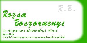 rozsa boszormenyi business card